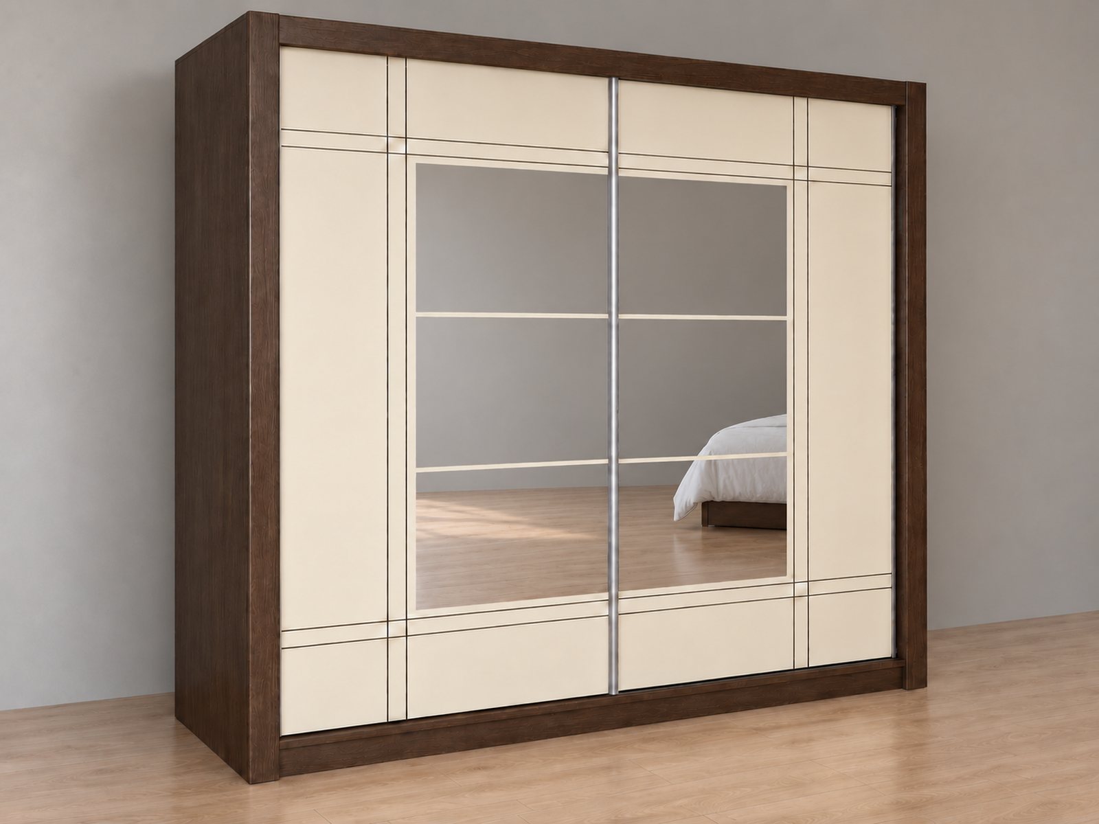 Cezgi sliding-door wardrobe with a mirror panel