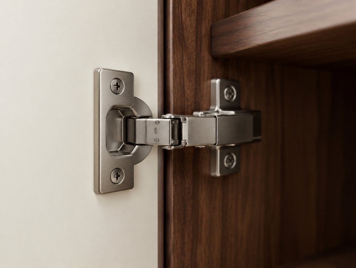 Close-up of a door hinge